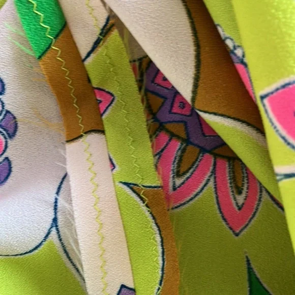 Vintage 60s 70s Psychedelic Floral Maxi Dress - Picture 10 of 10